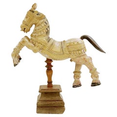 Ayyanar India carved and polychrome wood horse - 20th