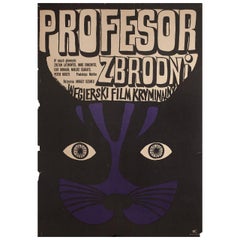 Vintage "Az Alvilag Professzora" 1970 Polish A1 Film Poster