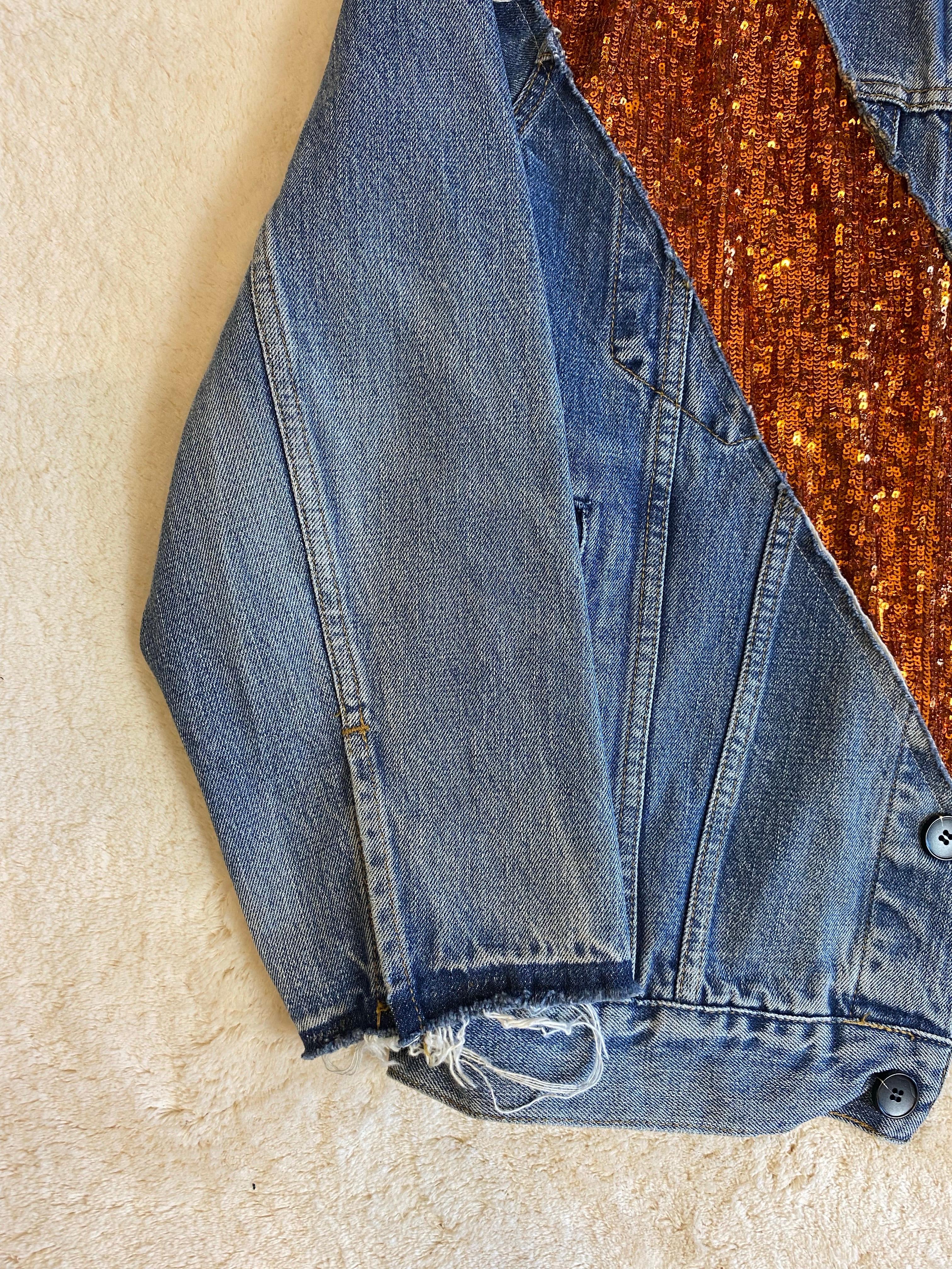 Veste en jean Az Factory avec paillettes. Unisexe en vente