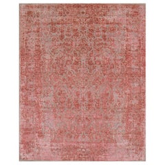 Persian wool and silk rug - Azadeh Rose Madder, Edition Bougainville