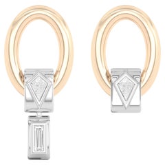 Azadi Asymmetrical Oval Hoop Studs With Wraps