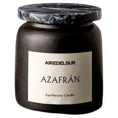 AZAFRAN Signature Scented Candle, Hand Painted Ceramic & Natural Onyx Stone
