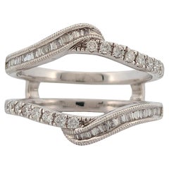 Azalea  14K White Gold Diamond Ring, 0.40 CT, Size 7, Dainty Wedding Band