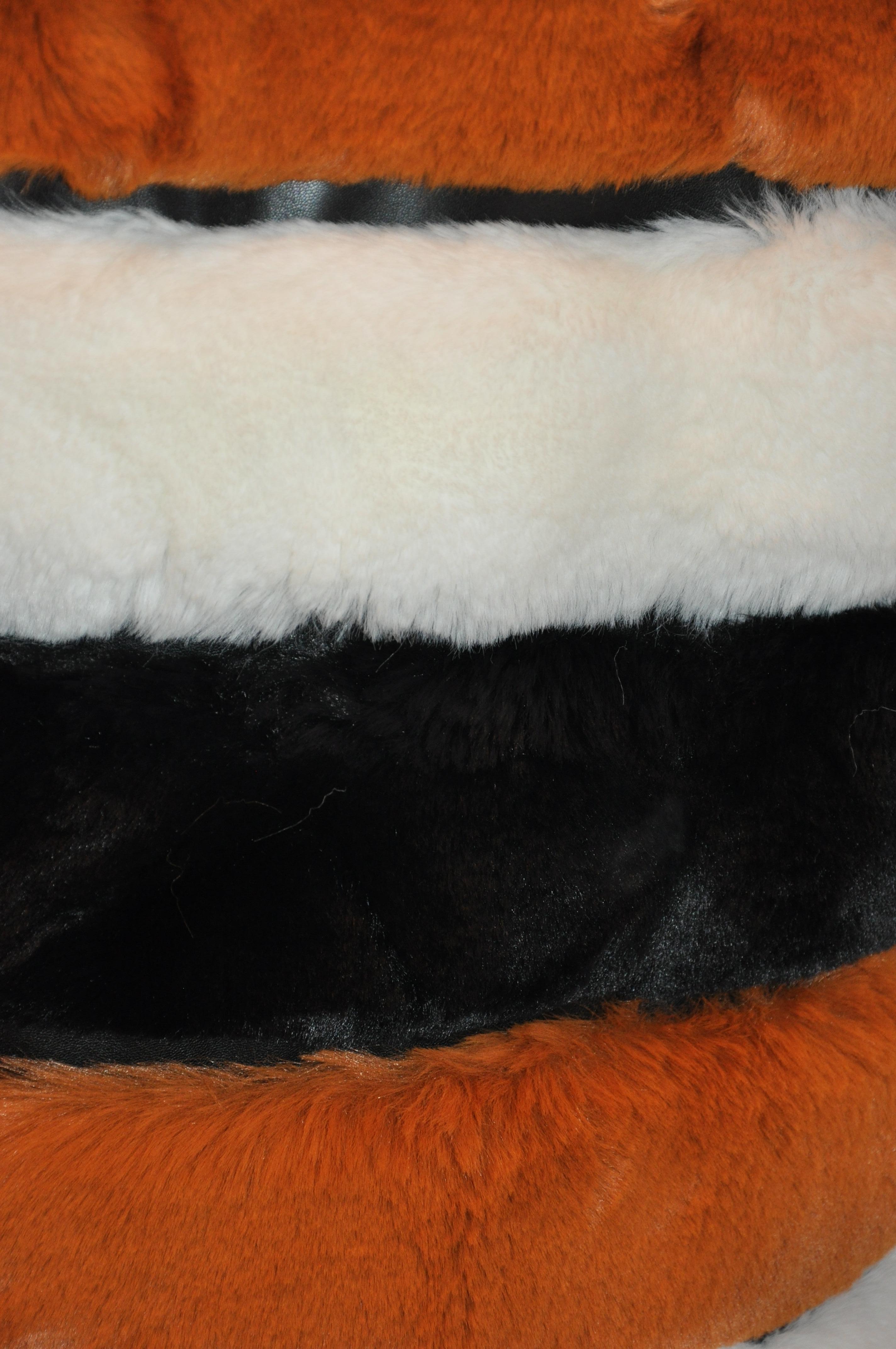 Beige Azalea Wang Simply Glorious Tri-Colored Maxi Faux Fur 
