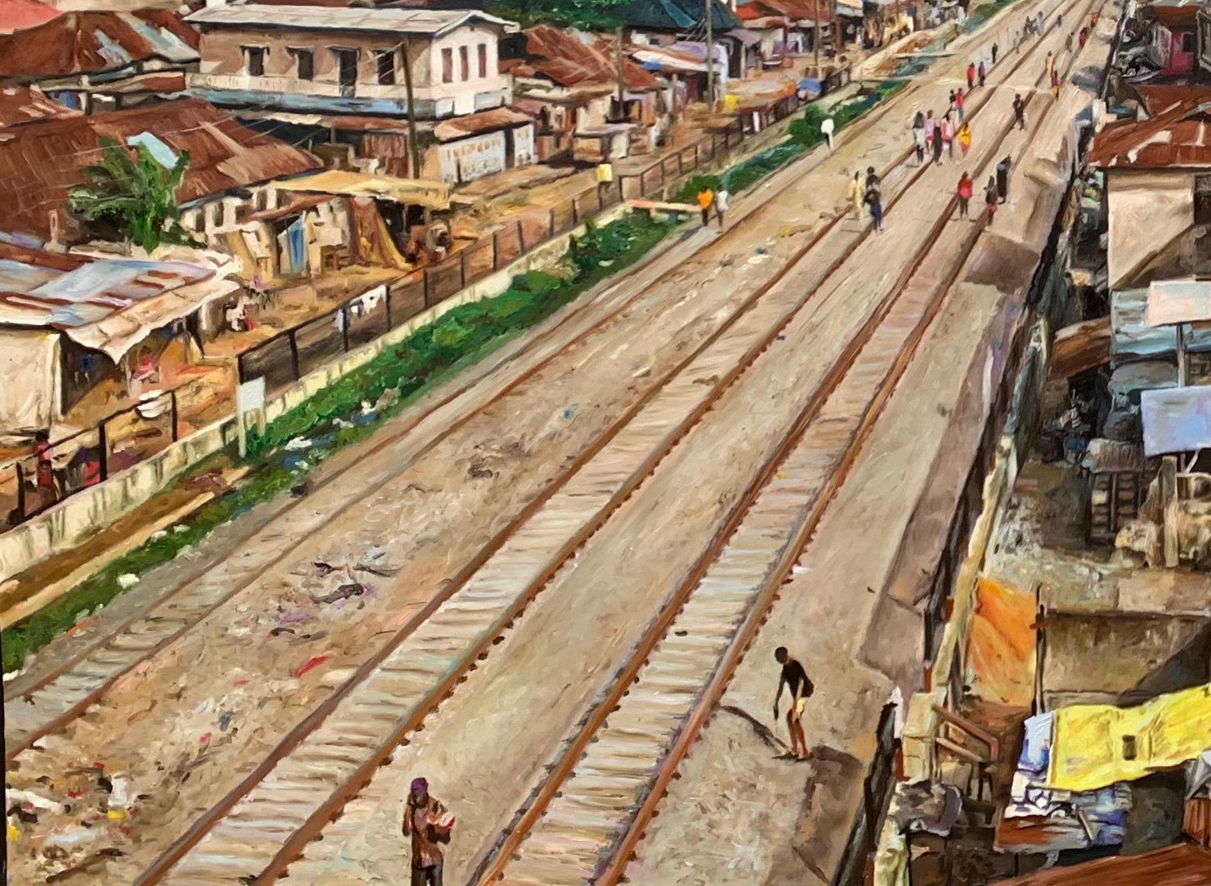 Ojurin Fadeyi (Yaba) -21° secolo, Contemporaneo, Figurativo, Africa Street View in vendita 1