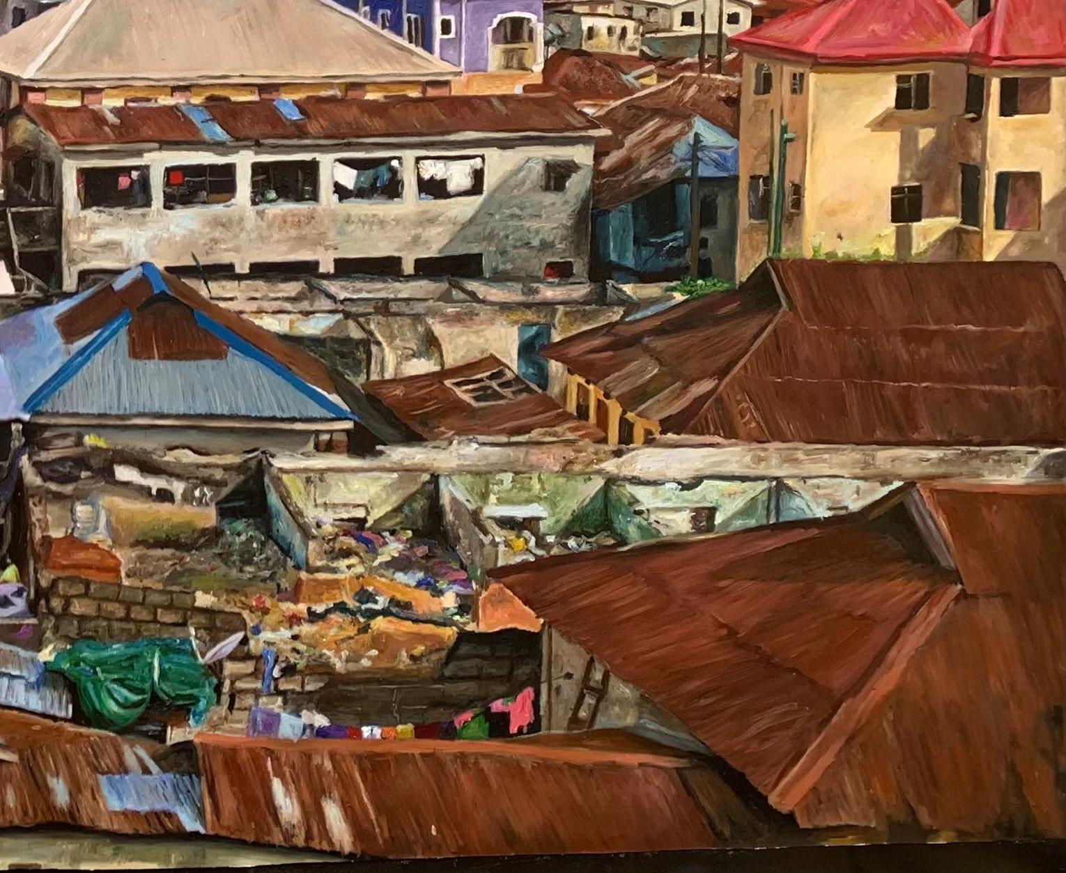 Ojurin Fadeyi (Yaba) -21° secolo, Contemporaneo, Figurativo, Africa Street View in vendita 2
