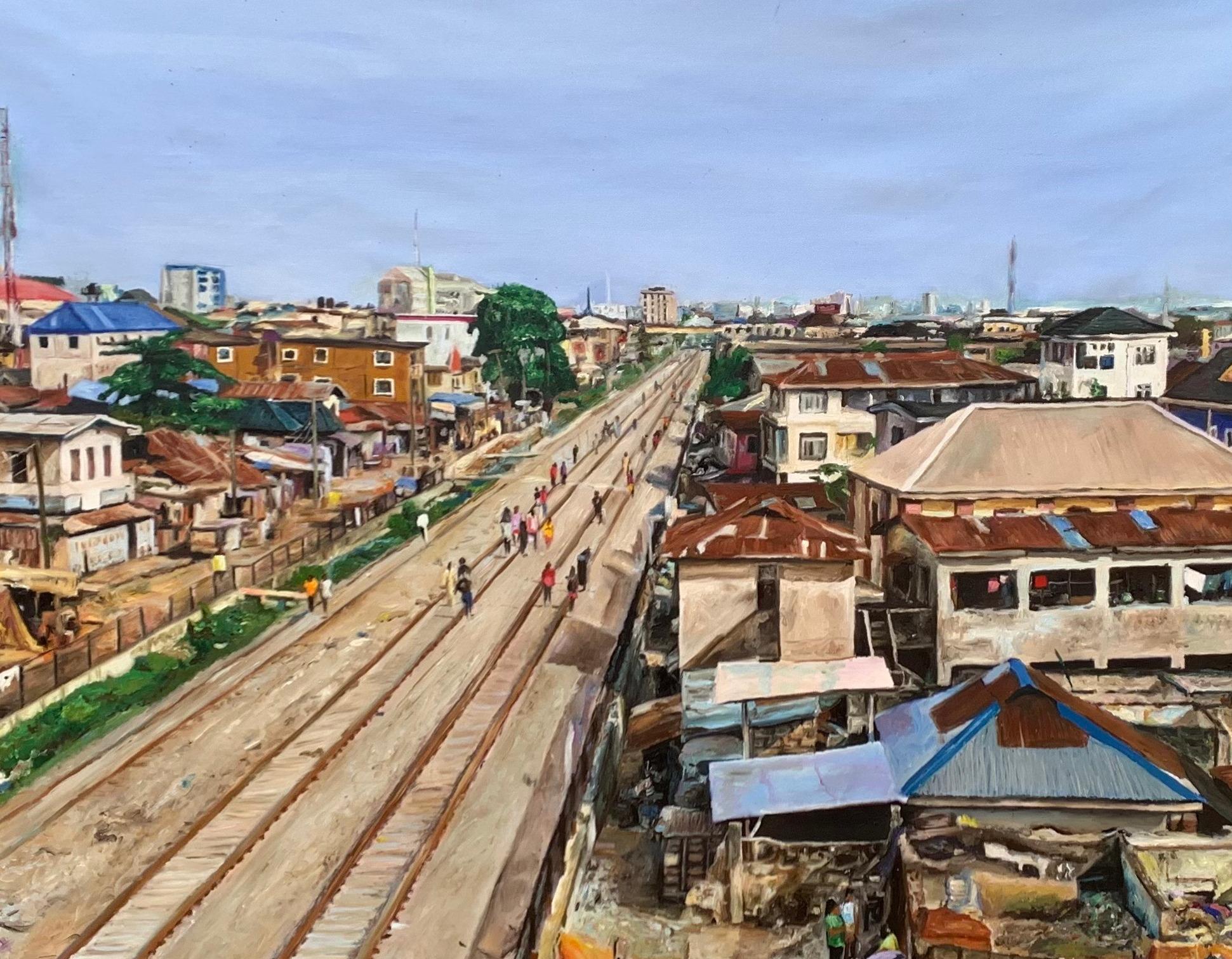 Ojurin Fadeyi (Yaba) -21° secolo, Contemporaneo, Figurativo, Africa Street View in vendita 3