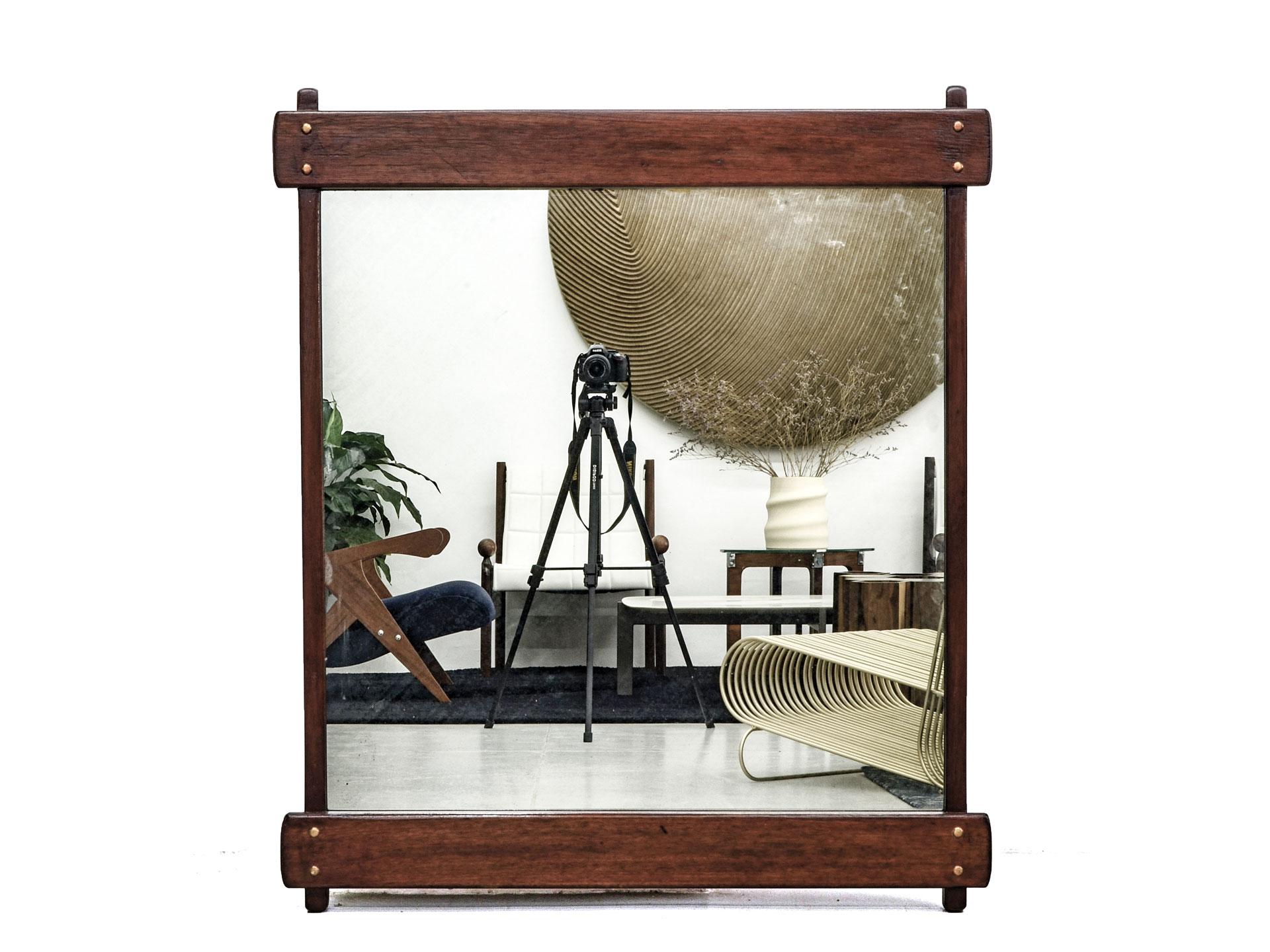 Azen Mirror in Jacarandá Rosewood, by Sergio Rodrigues, Mid-Century Modern In Good Condition In Sao Paulo, SP