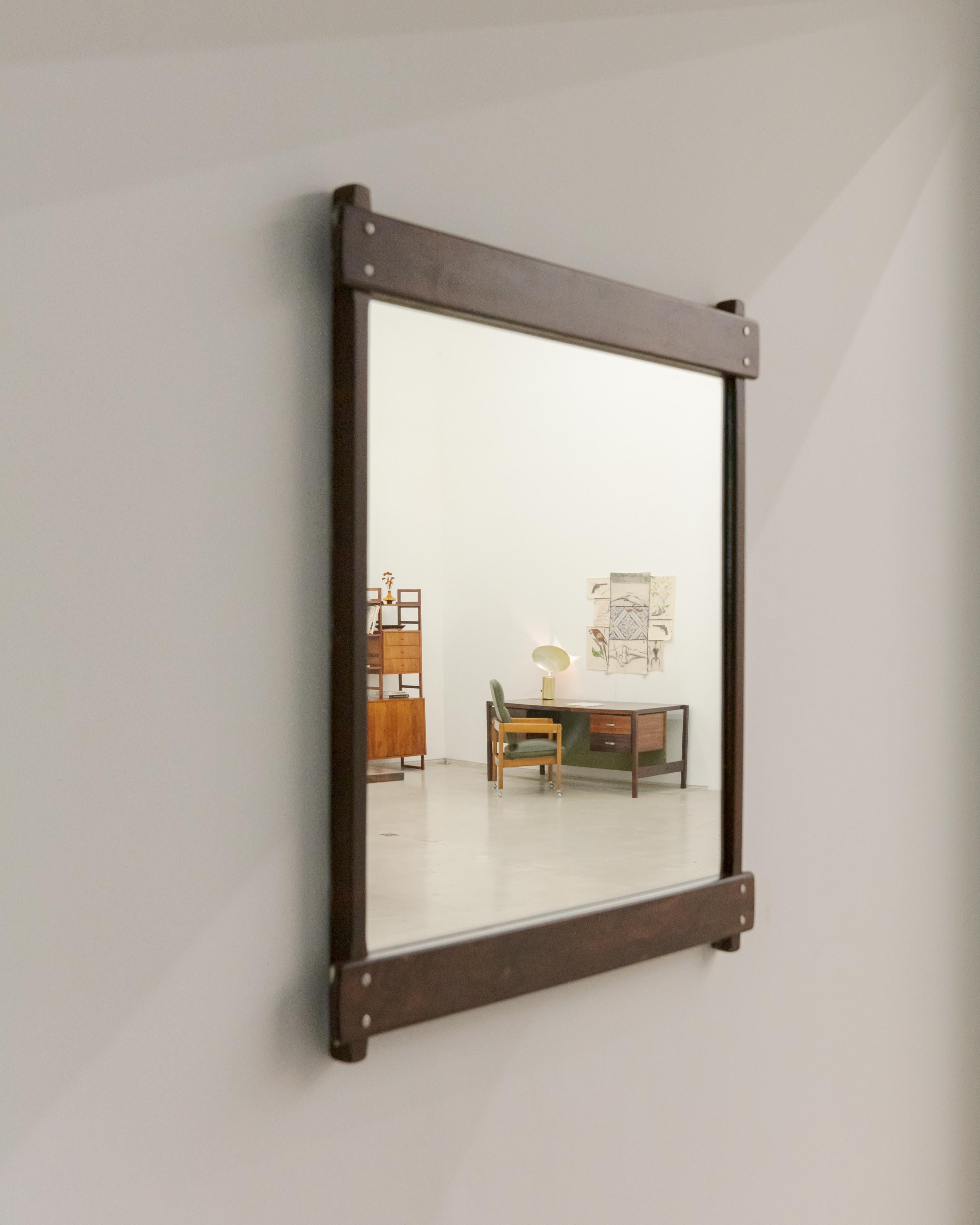 Mid-Century Modern Azen Rosewood Mirror by Sergio Rodrigues, 1960 For Sale