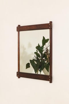 Espejo Azen de palisandro, diseño de Sergio Rodrigues, años 60