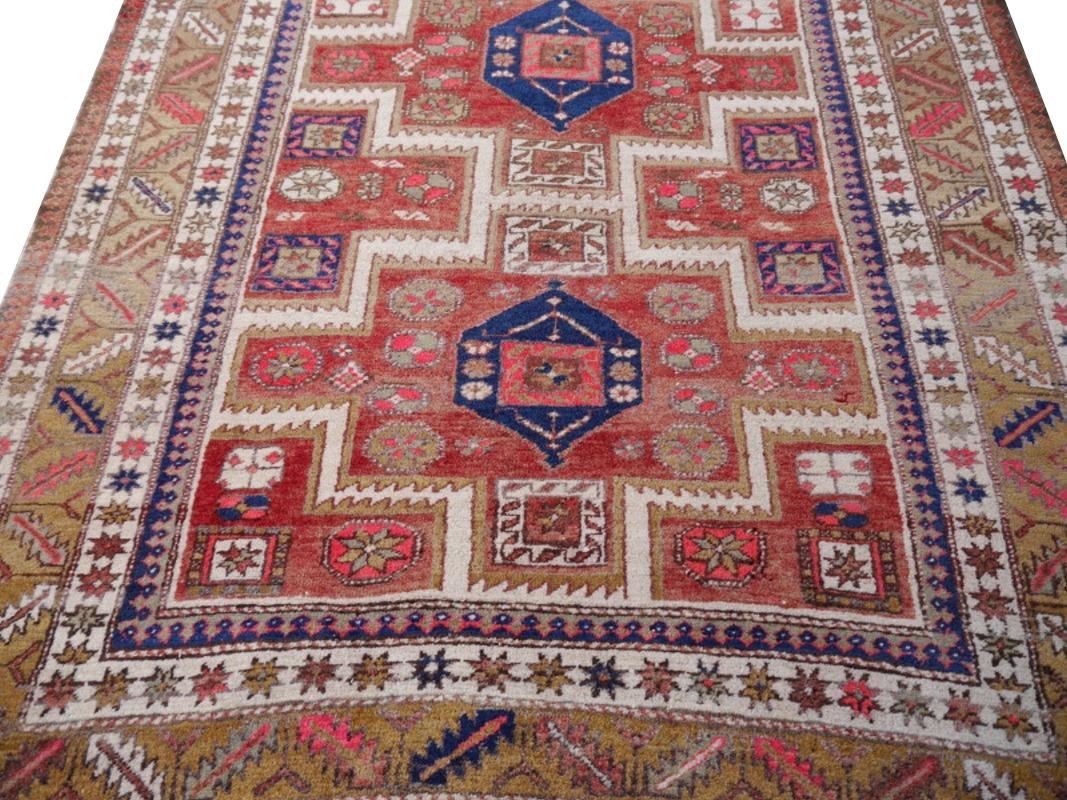 Heriz Serapi Azeri Rug Vintage with Kazak or Heriz Caucasian Design Djoharian Collection For Sale