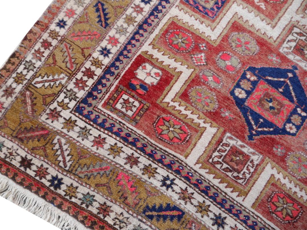 Azerbaijani Azeri Rug Vintage with Kazak or Heriz Caucasian Design Djoharian Collection For Sale