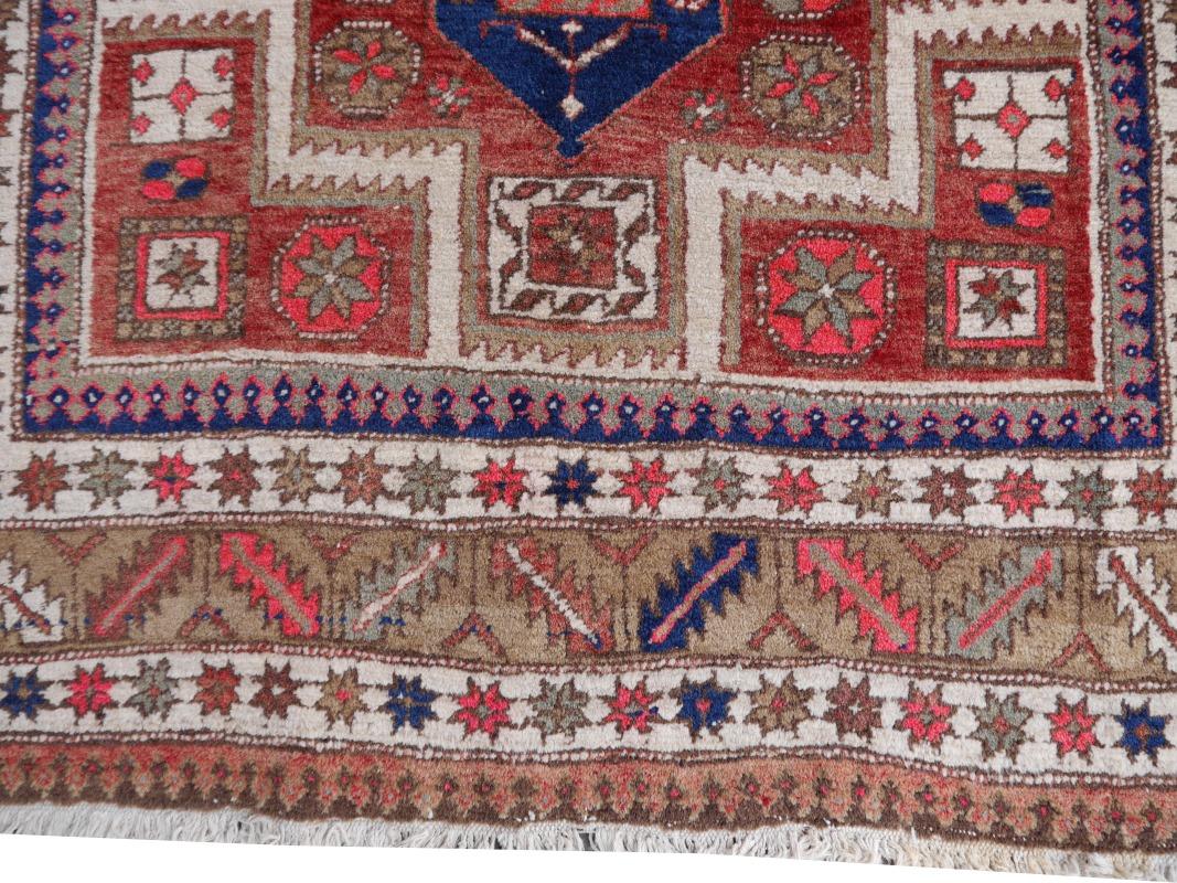 Wool Azeri Rug Vintage with Kazak or Heriz Caucasian Design Djoharian Collection For Sale
