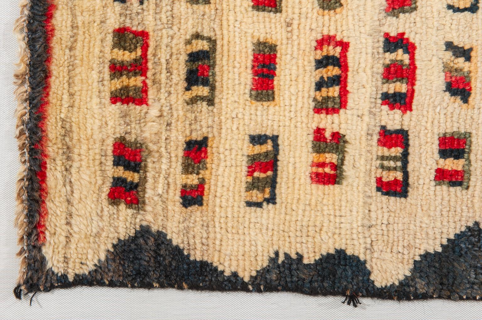 Hand-Knotted Azeri Vintage Carpet in Modern Taste For Sale