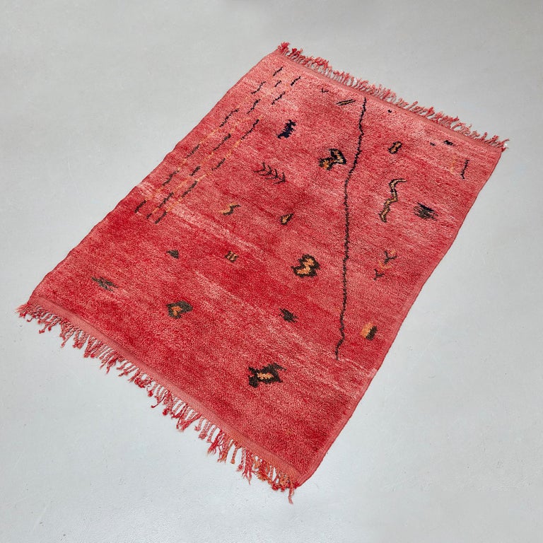 Damya Moroccan Rug Hand Knotted Azilal Rug 5 Ft 2 In By 8 Ft 5 In For Boho Home Decor Lovers