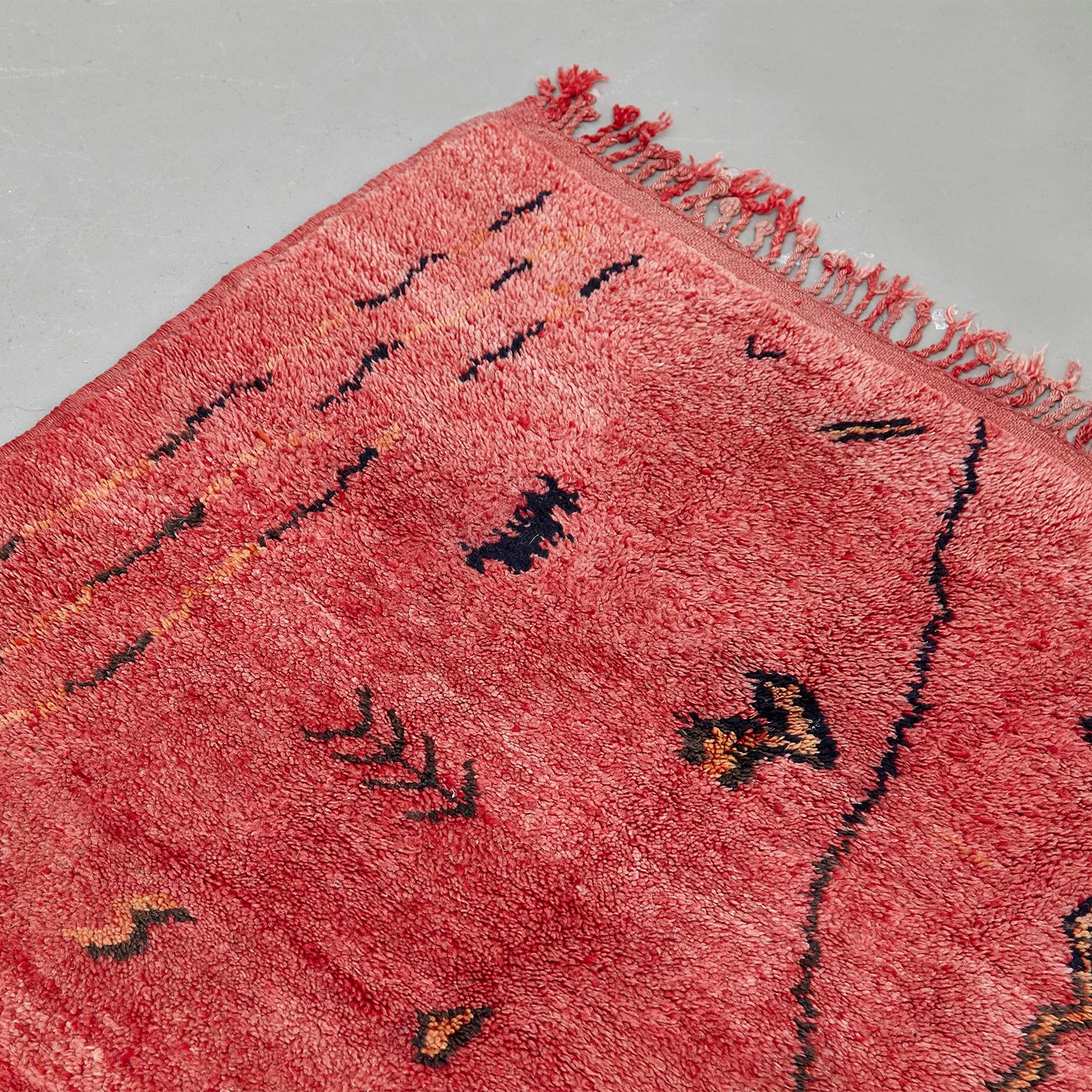 Mid-Century Modern Azilal, Wool Hand Knotted, Chichaoua Moroccan Rug, circa 1970