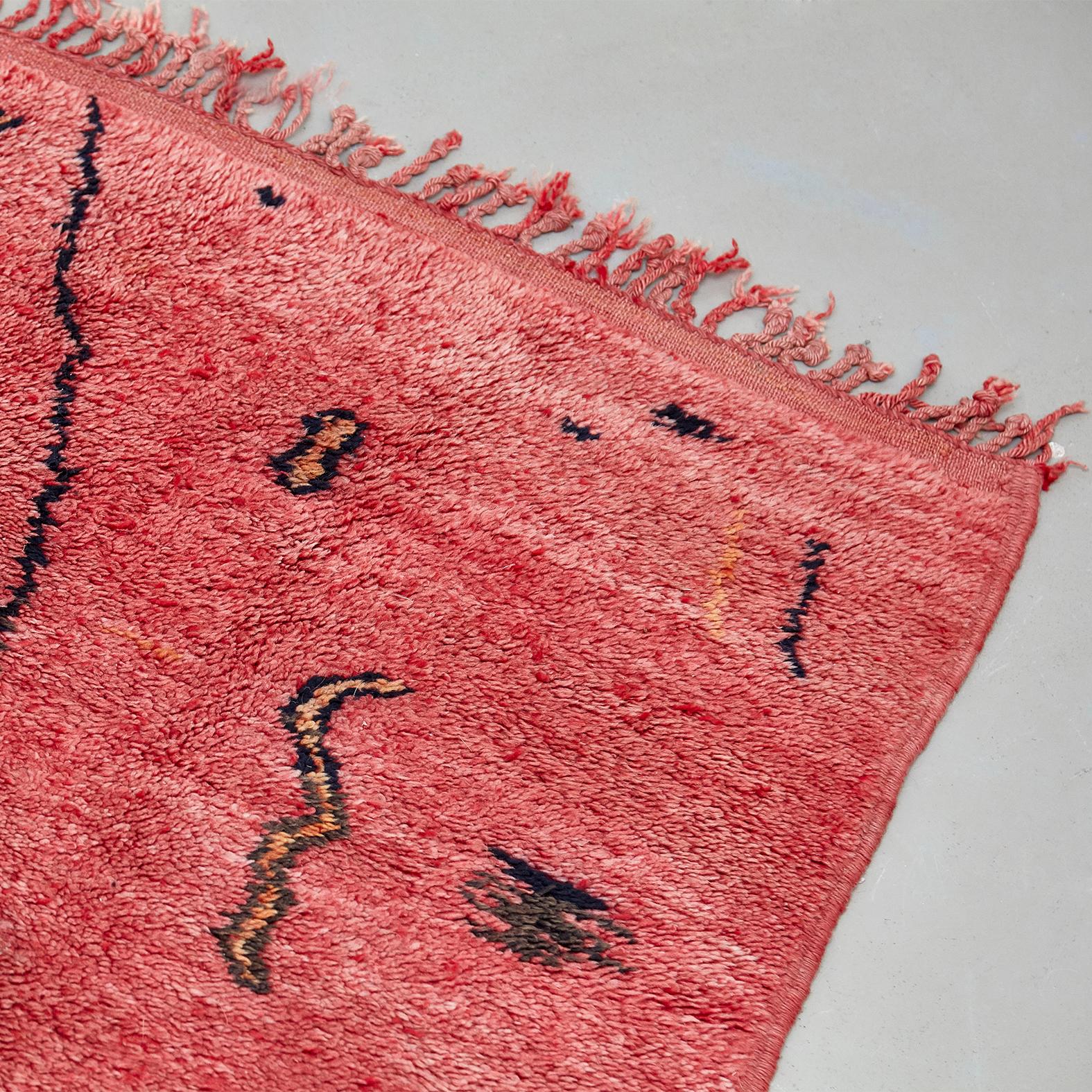 Hand-Knotted Azilal, Wool Hand Knotted, Chichaoua Moroccan Rug, circa 1970