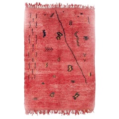 Azilal, Wool Hand Knotted, Chichaoua Moroccan Rug, circa 1970