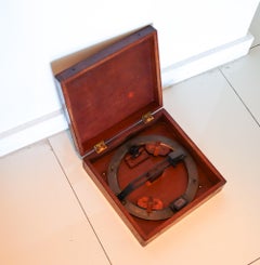 AZIMUTH Circle E.S. Ritchie & Sons US Navy Maritime Compass Bronze & Wood Box