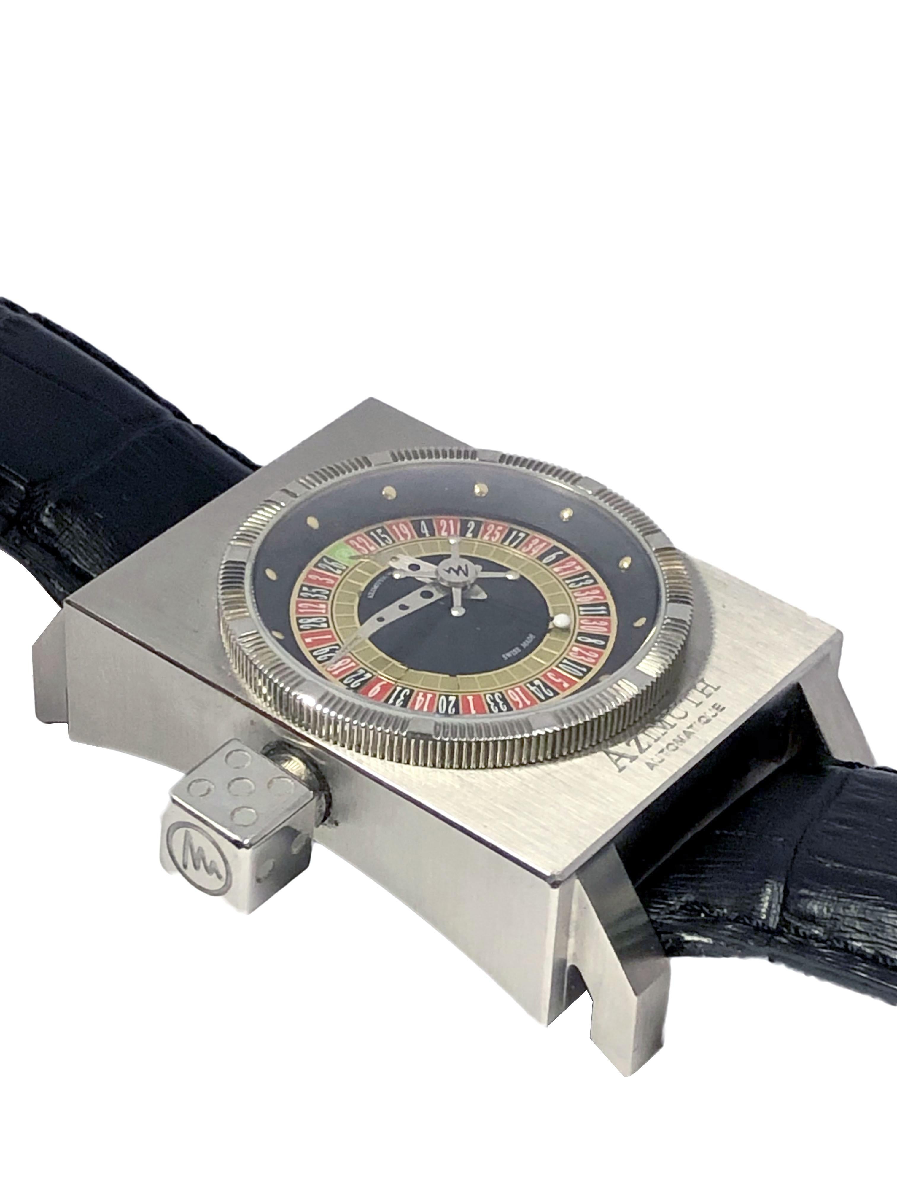 Azimuth SP 1 King Casino Automatik Roulette-Armbanduhr aus Stahl im Angebot 1
