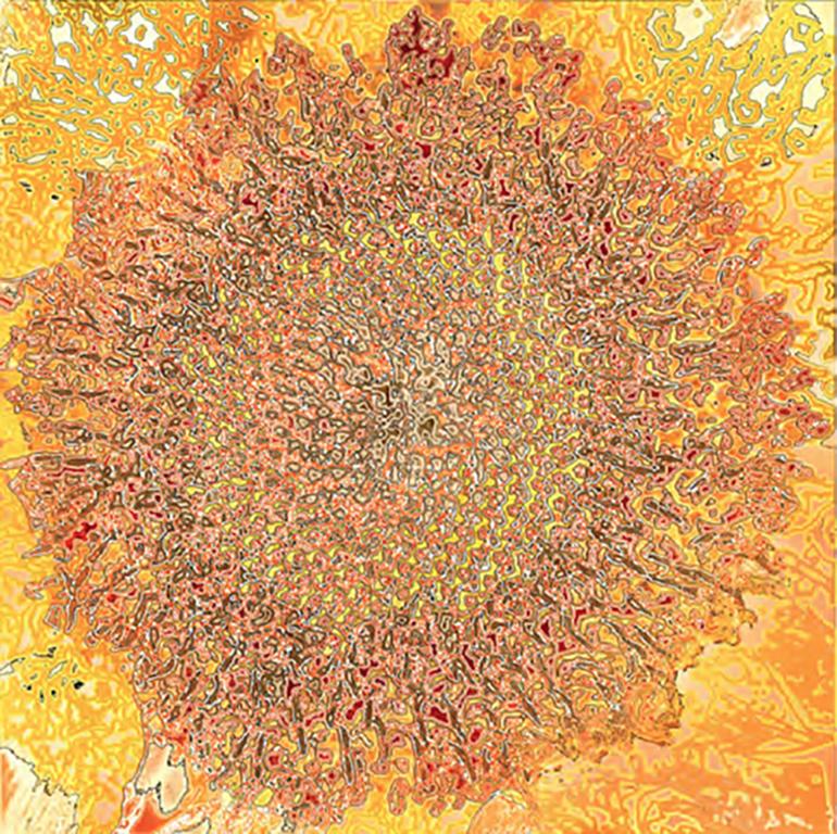 Aziz + Cucher Color Photograph - 'Scenapse Surya' - flower, digital art, bright colours, contemporary American