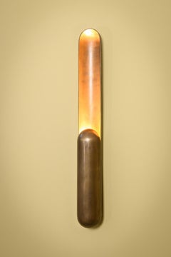 AZO Wall Lamp, by Rain, Contemporary Lamp, Brass, Patinated