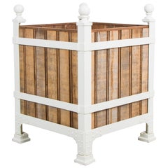 Prototype de jardinière en bois et acier riveté Azobé