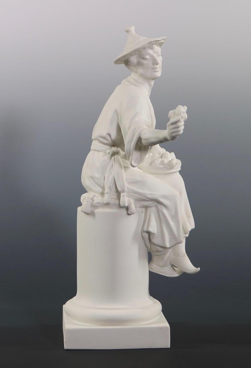 Porcelain Azori for Royal Worcester English Hollywood Regency Pair of Chinoiserie Figures