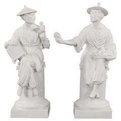 Vintage Azori for Royal Worcester English Hollywood Regency Pair of Chinoiserie Figures