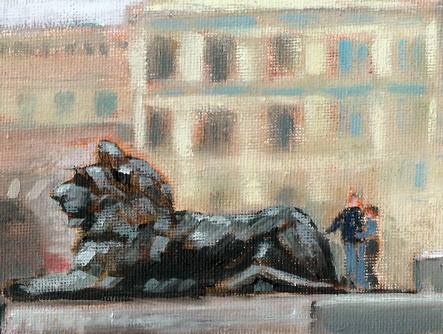Trafalgar Square II - Painting by  Azra Iqbal