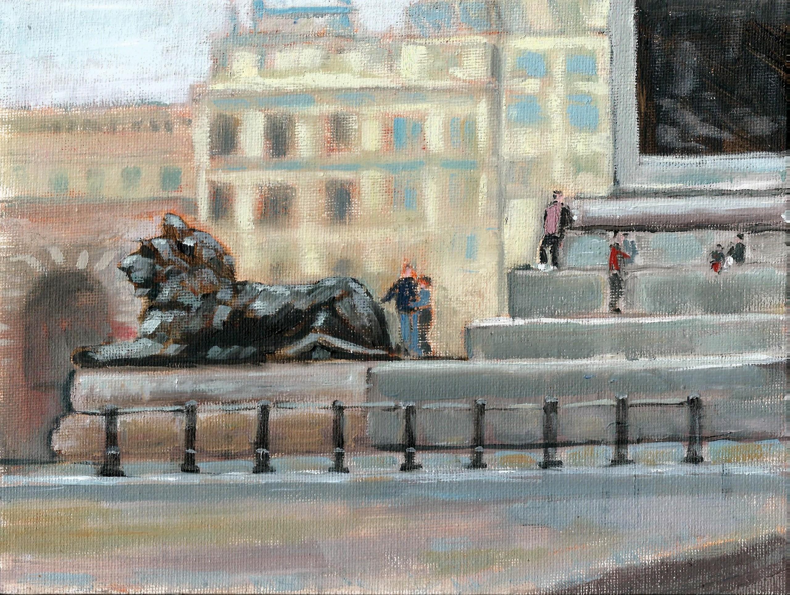  Azra Iqbal Abstract Painting - Trafalgar Square II