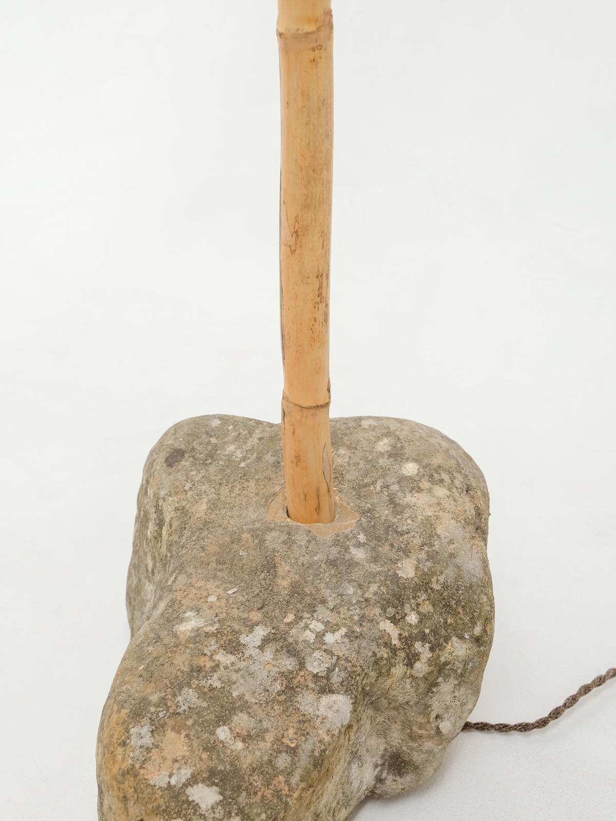 Lampadaire Azru, abat-jour tissé à la main, fabriqué localement en roche et roseau 9