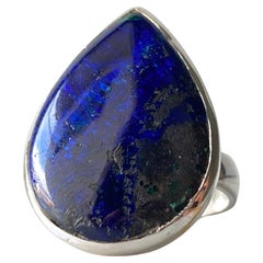 Azrurite silver ring