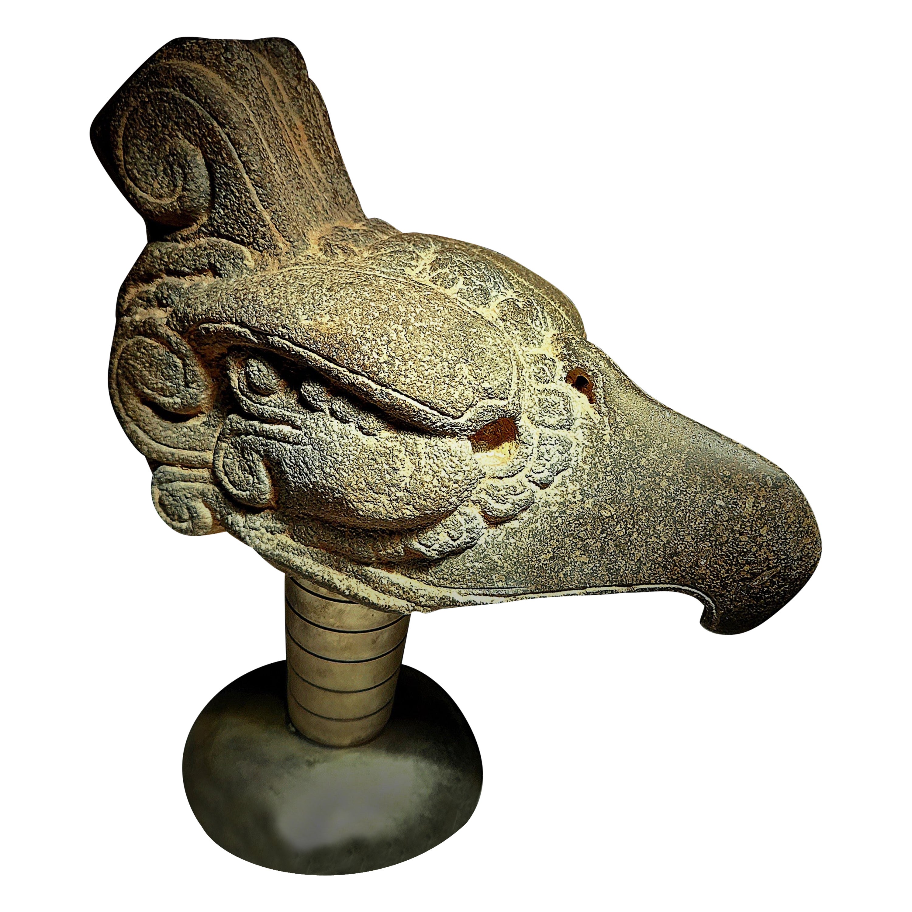 An important and powerful Aztec Basalt Sculpture of an Eagle Head, with Pre-1970 Provenance, which is compliant with the UNESCO Convention of that year.

PROVENANCE
- January, 1969 - Original Bill of sale from Jules Berman, sold to Murray Korda.