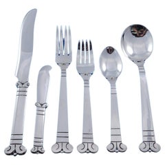 Aztec by Hector Aguilar Mexico Sterling Silver Flatware Set Service 77p Dinner