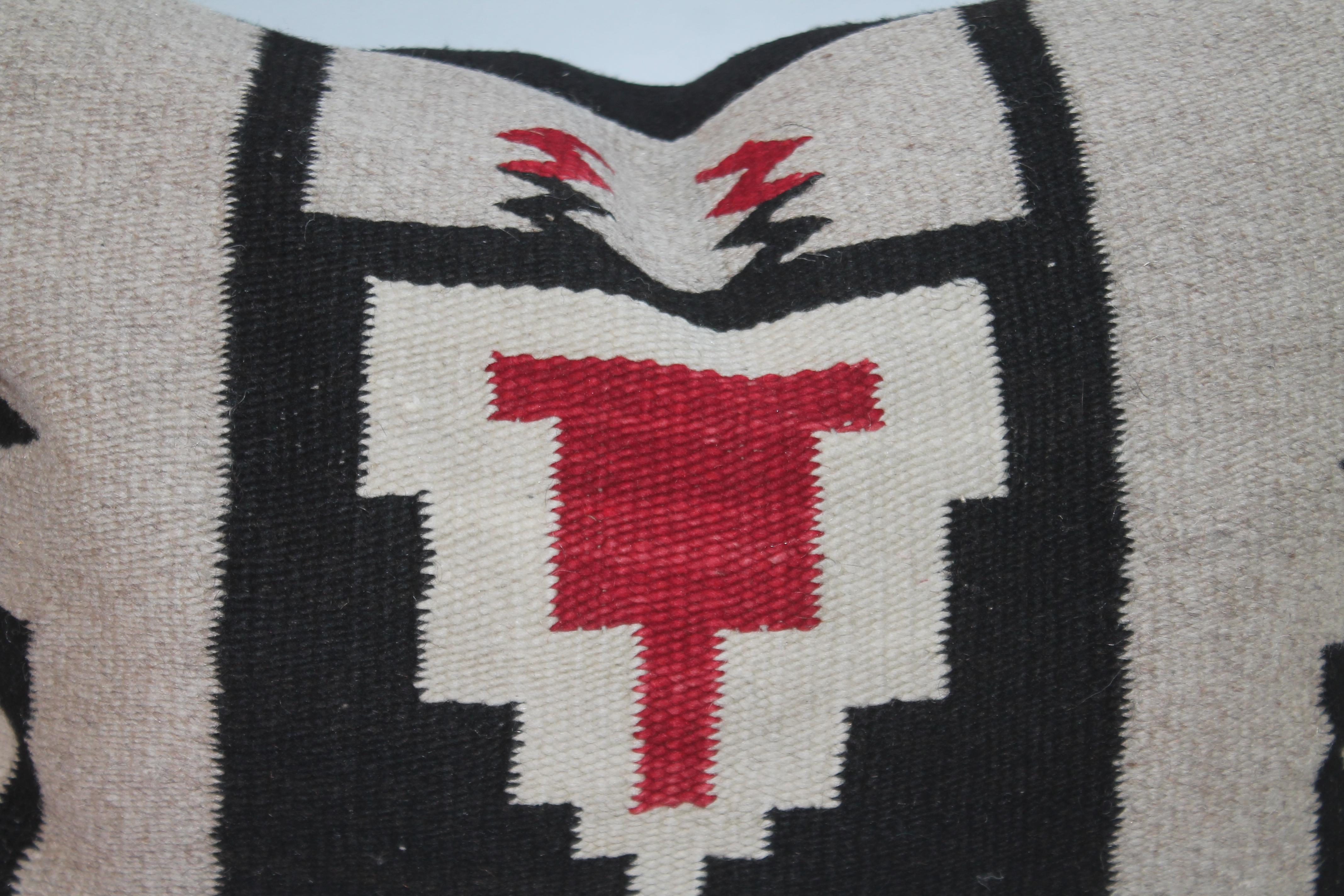 Custom Made antiques Aztec Design Mexican Indian weaving pillow. New feather and down insert.