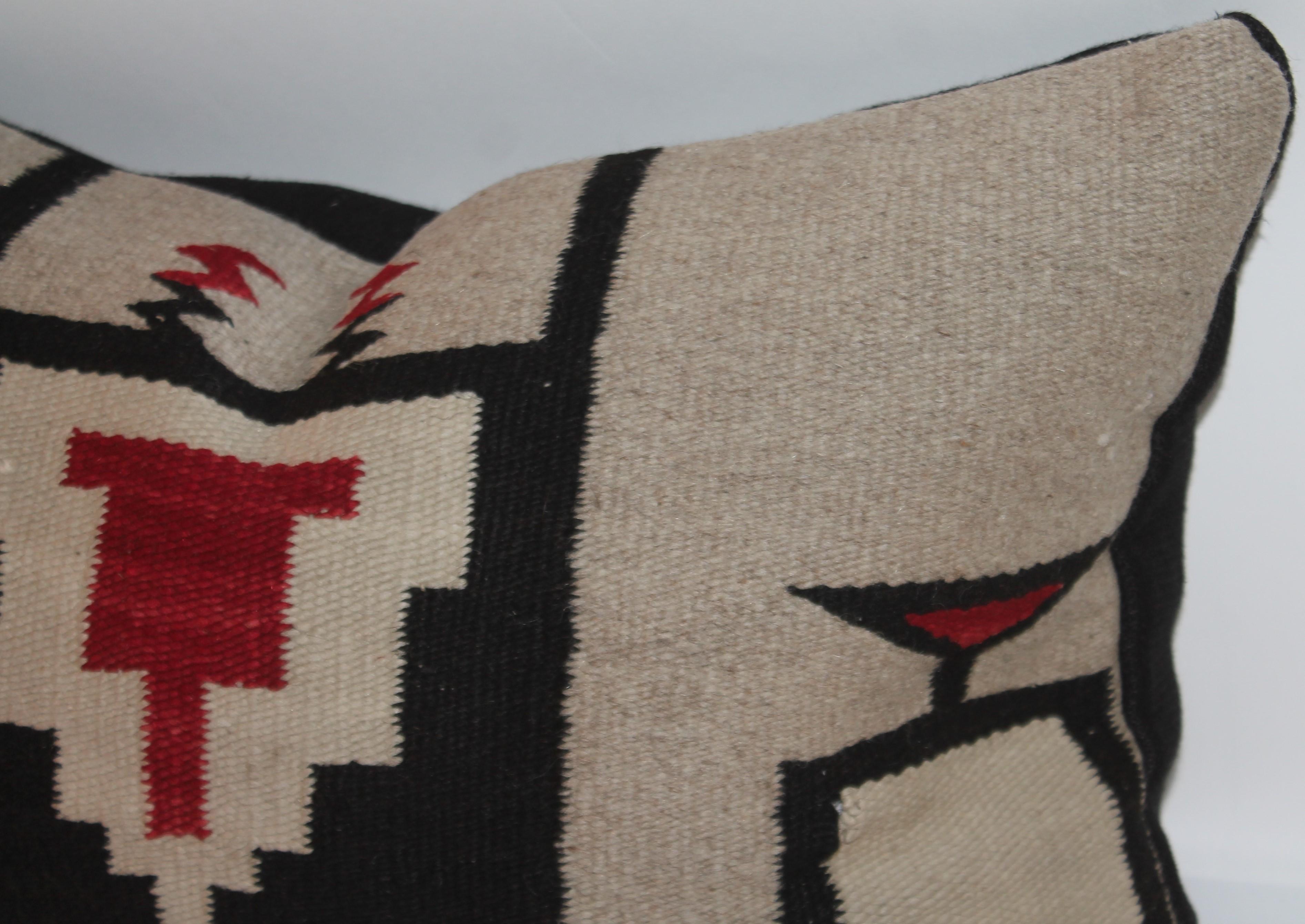 American Aztec Design Mexican Indian Weaving Pillow For Sale