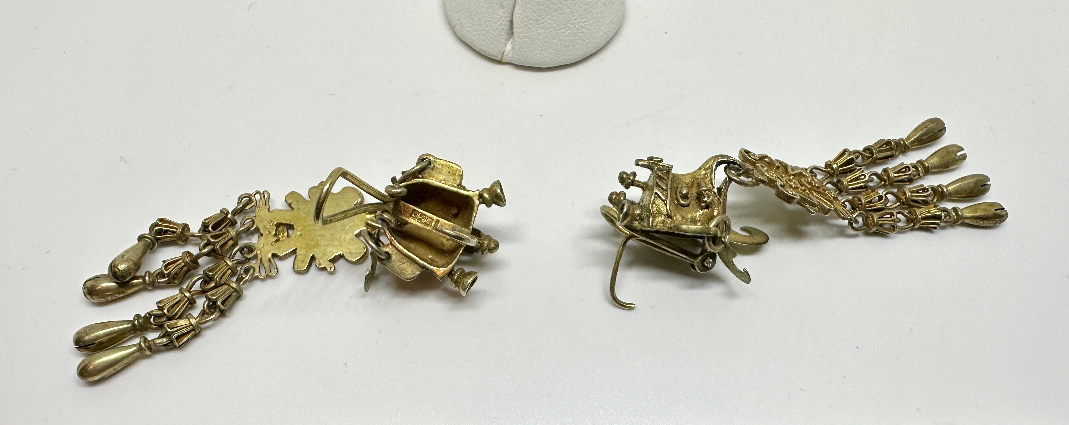 Aztec Earrings Descending Eagle Warrior Cuauhtemoc Sterling Silver Gold Plated im Angebot 4