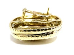 Aztec Inca South American Endless Maze Domed Hammered Rustic Earrings 18 Karat