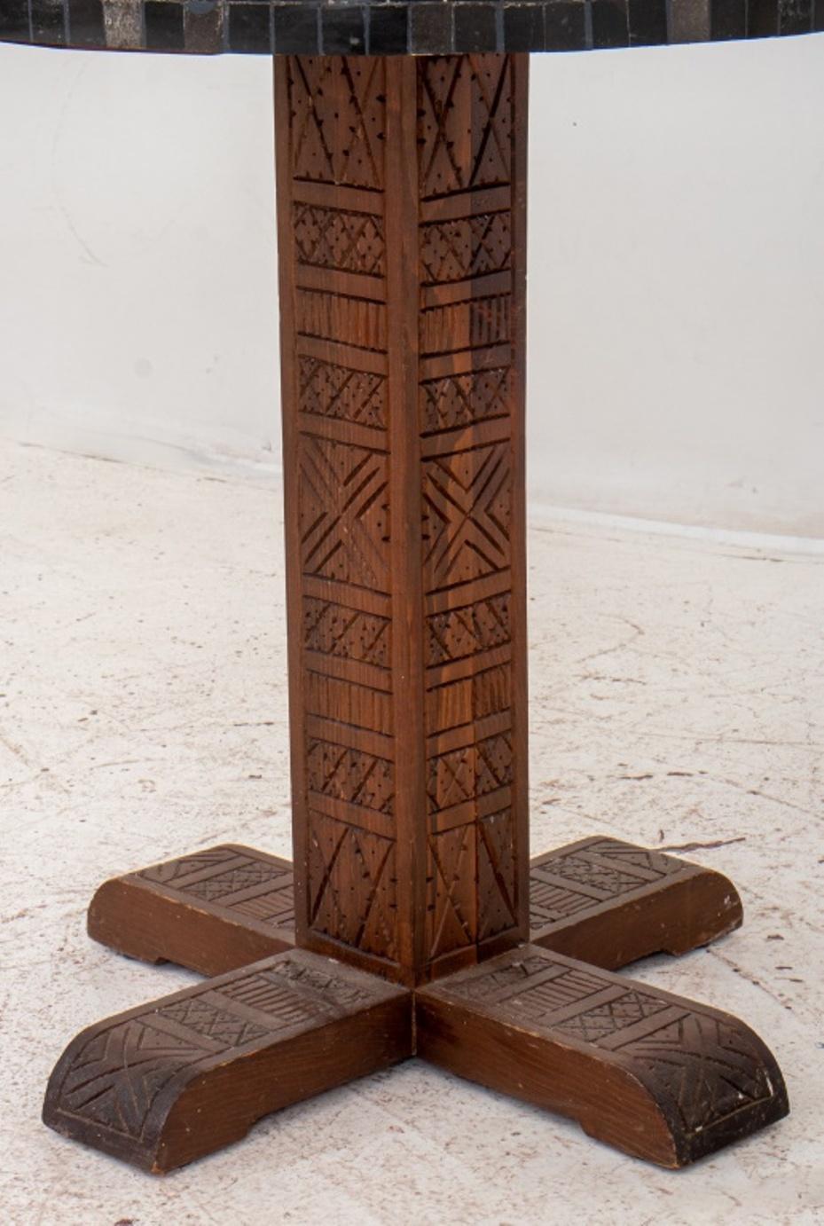 Other Aztec Modern Mosaic Pedestal Table For Sale