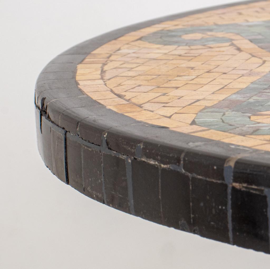Aztec Modern Mosaic Pedestal Table For Sale 1