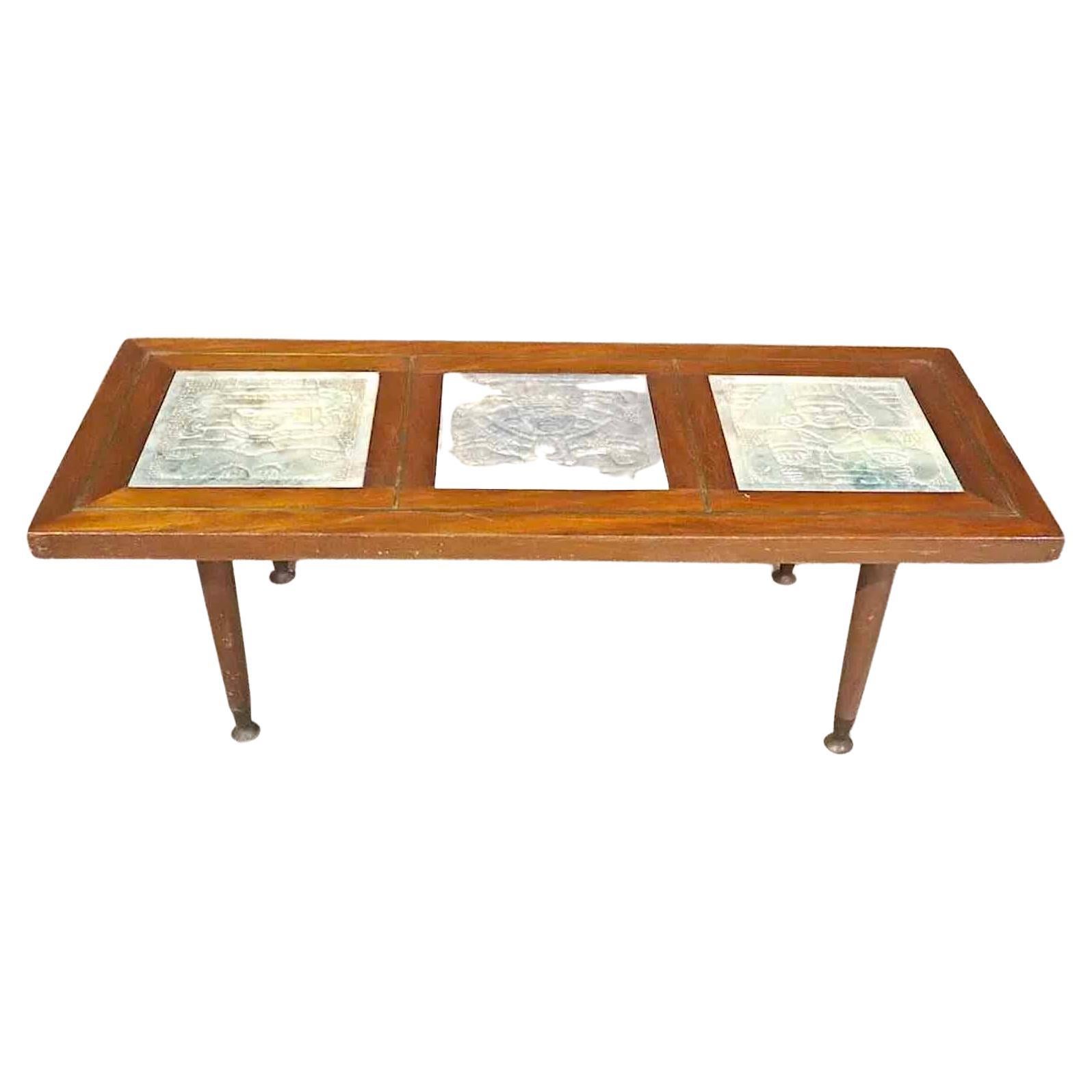 Aztec Motif Insert Coffee Table For Sale