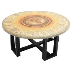 Aztec Relief Art Sunburst Coffee Table by DK