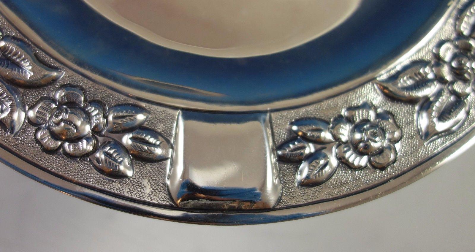 American Aztec Rose by Maciel Mexican Mexico Sterling Silver Dessert Plate