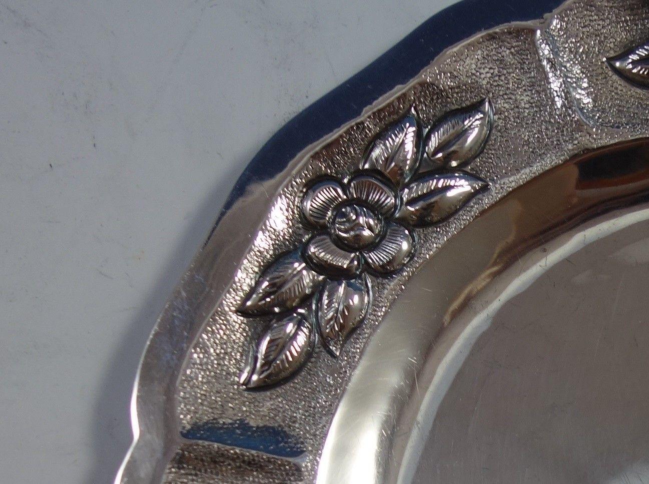 Mexicain Ensemble de 8 assiettes à dessert en argent sterling Aztec Rose de Maciel/ Sanborns