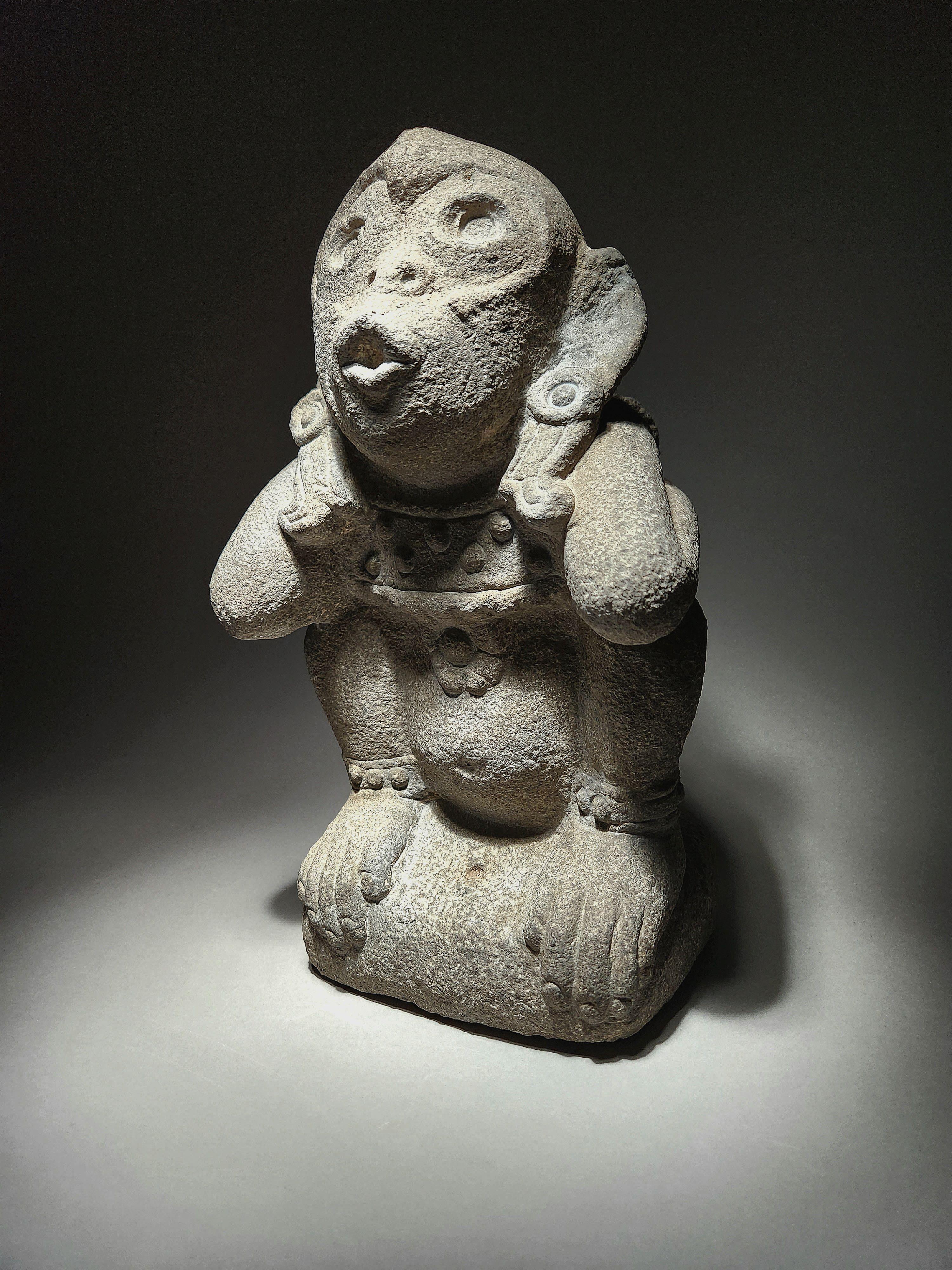 aztec monkey statue