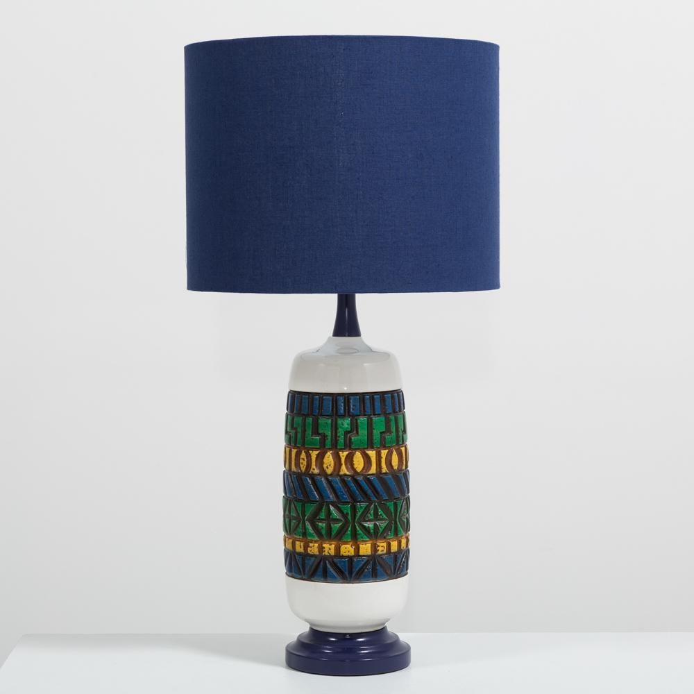Aztec Style Ceramic Lamp, 1970s In Good Condition For Sale In London, GB