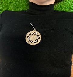 Azteken-Stil Design Silber geschnitzter runder Anhänger
