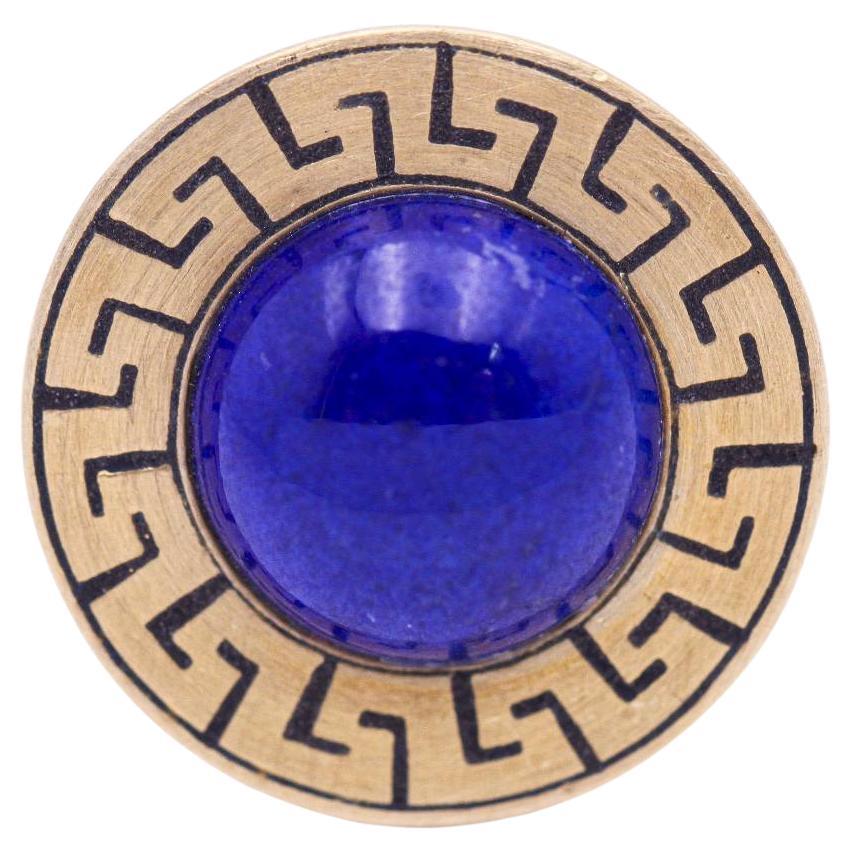AZTECA Gold Ring with Lapis Lazuli For Sale