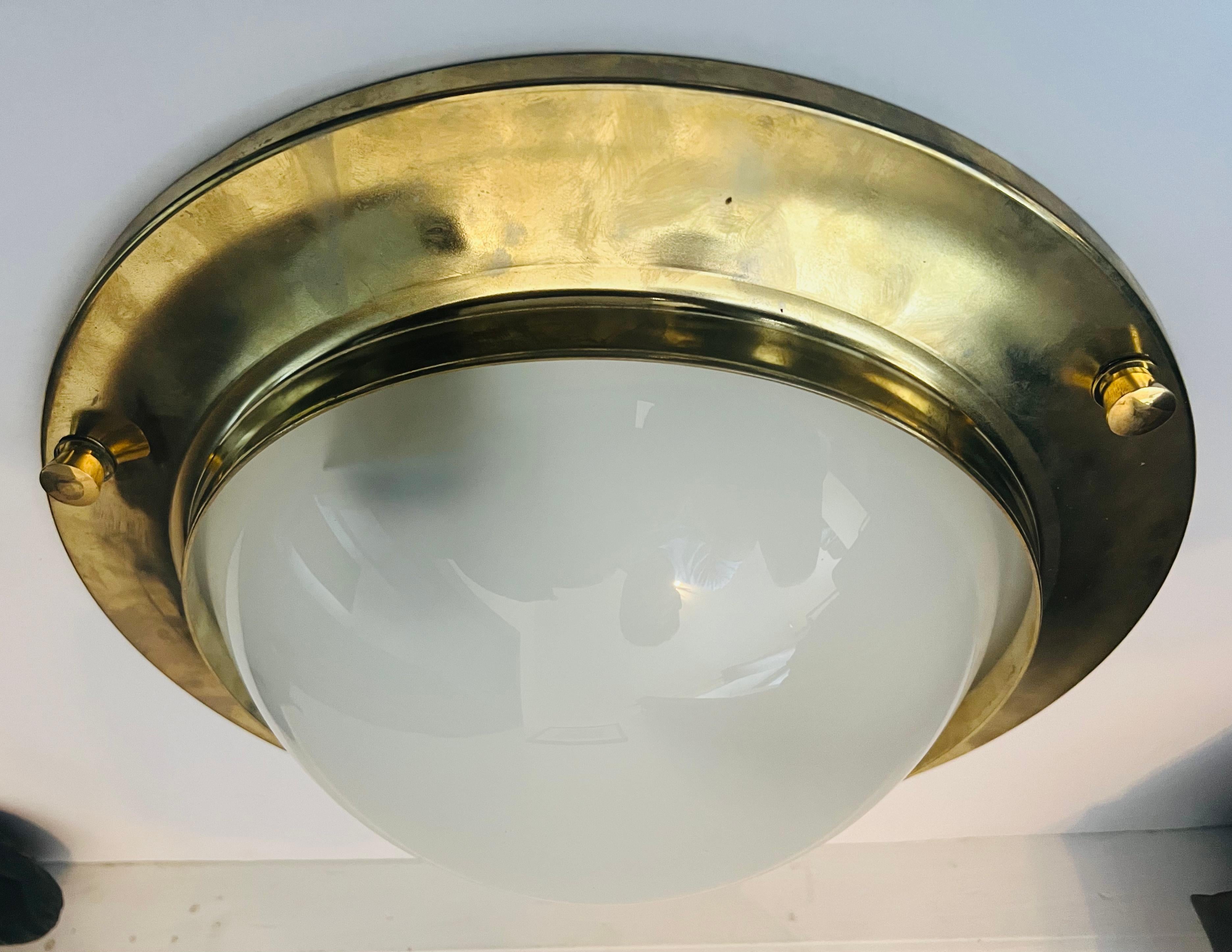 Azucena 1960 Nautical Italian Mid Century Flush Ceiling Light For Sale 2